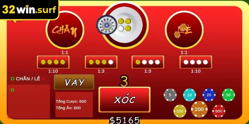 Xóc đĩa 32win với giao diện thiết kế đơn giản và dễ đặt cược